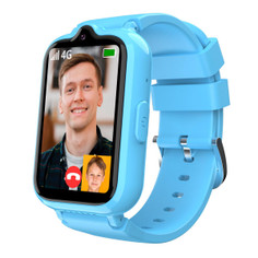 4G Smart Watch with GPS Tracker for Kids Age 5-12,Kids Cell Phone Watch with Video Call Voice Chat Alarm Clock SOS Camera Math Game-Blue product